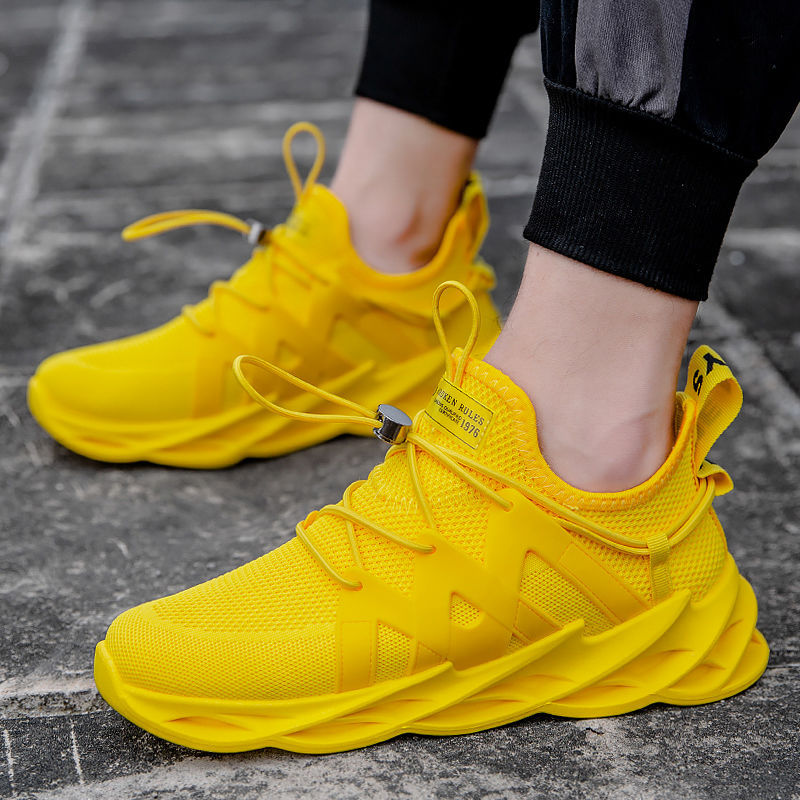 22 New Foreign Trade Supply Trend Wild Candy Color Flying Woven Sports Shoes Fashionable Breathable Casual Shoes Men&#039;s Shoes