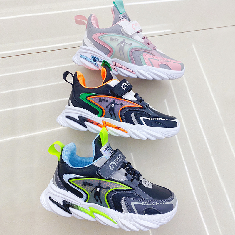 Factory Wholesale Spring and Autumn Medium and Large Kids Shoes Girls&#039; Sports Shoes Primary School Students&#039; Travel Shoes Lightweight Children&#039;s Casual Shoes