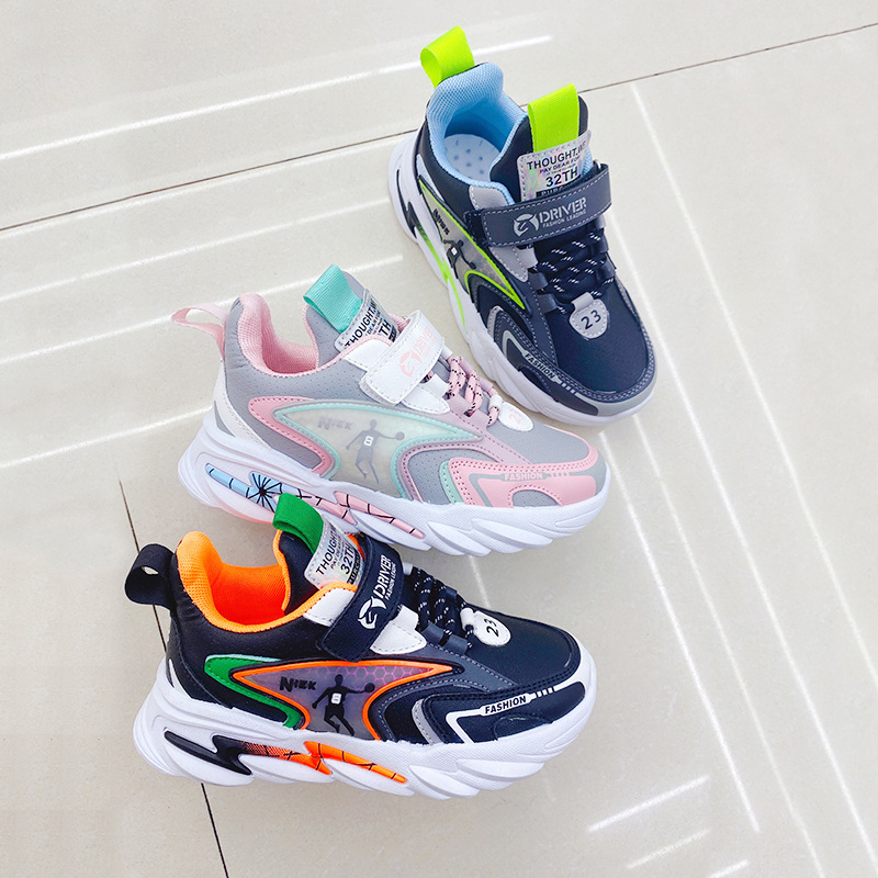 Factory Wholesale Spring and Autumn Medium and Large Kids Shoes Girls&#039; Sports Shoes Primary School Students&#039; Travel Shoes Lightweight Children&#039;s Casual Shoes