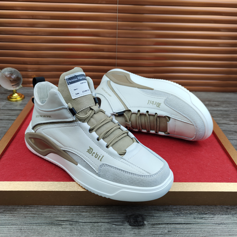 European Station Real Shot Leather Men's Shoes All-Match Mid-Top Casual Sneakers Height Increasing Insole Autumn and Winter Korean Sports Shoes Soft Leather European Station Real Shot Leather Men's Shoes All-Match Mid-Top Casual Sneakers Height Increasing Insole Autumn and Winter Korean Sports Shoes Soft Leather