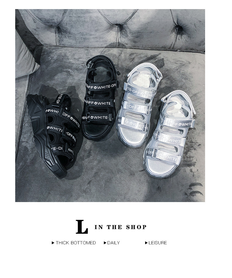 2020 Summer New Sandals Women's Korean-Style Platform Letter Fashion Casual Beach Shoes Women's Flat Heel Fairy Style Women's Shoes 2020 Summer New Sandals Women's Korean-Style Platform Letter Fashion Casual Beach Shoes Women's Flat Heel Fairy Style Women's Shoes