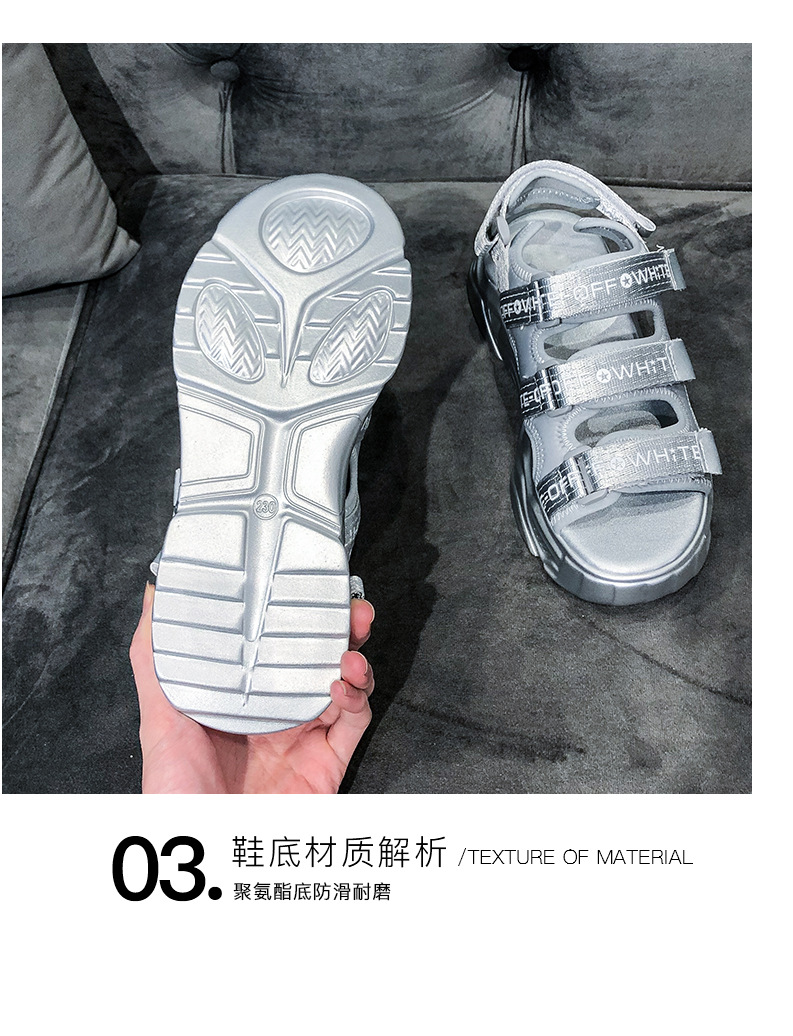 2020 Summer New Sandals Women's Korean-Style Platform Letter Fashion Casual Beach Shoes Women's Flat Heel Fairy Style Women's Shoes 2020 Summer New Sandals Women's Korean-Style Platform Letter Fashion Casual Beach Shoes Women's Flat Heel Fairy Style Women's Shoes