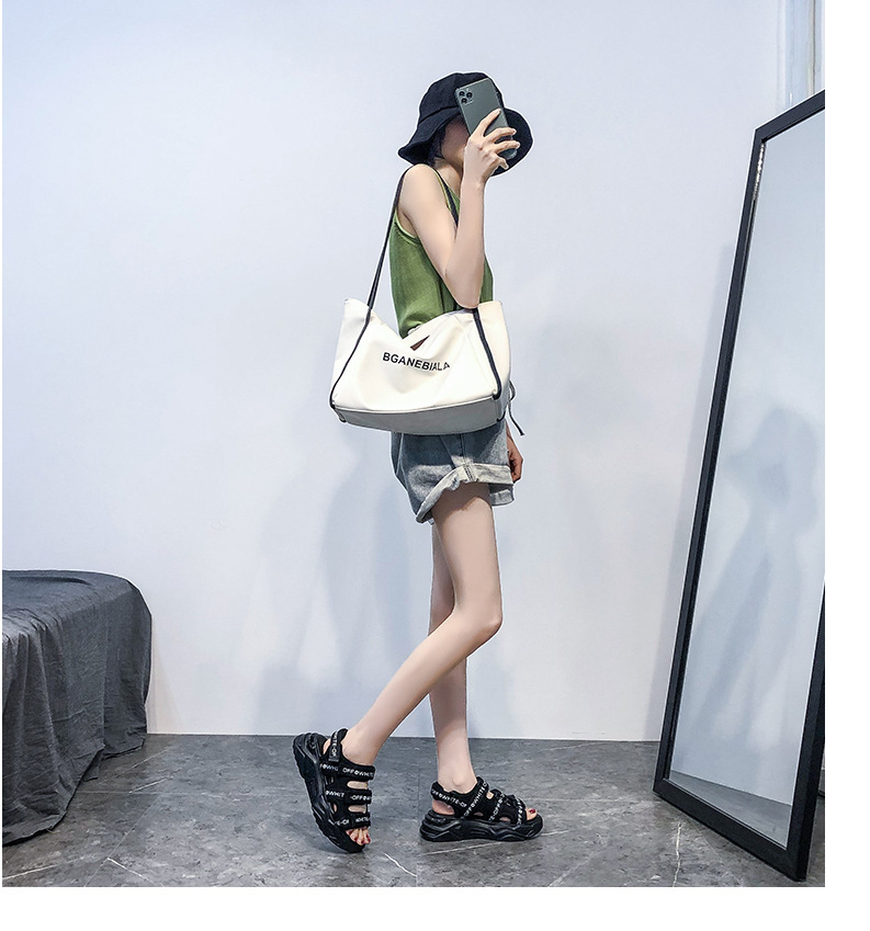 2020 Summer New Sandals Women's Korean-Style Platform Letter Fashion Casual Beach Shoes Women's Flat Heel Fairy Style Women's Shoes 2020 Summer New Sandals Women's Korean-Style Platform Letter Fashion Casual Beach Shoes Women's Flat Heel Fairy Style Women's Shoes
