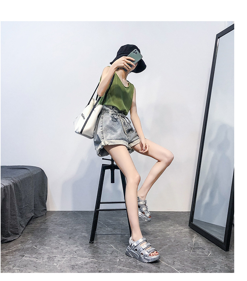 2020 Summer New Sandals Women's Korean-Style Platform Letter Fashion Casual Beach Shoes Women's Flat Heel Fairy Style Women's Shoes 2020 Summer New Sandals Women's Korean-Style Platform Letter Fashion Casual Beach Shoes Women's Flat Heel Fairy Style Women's Shoes