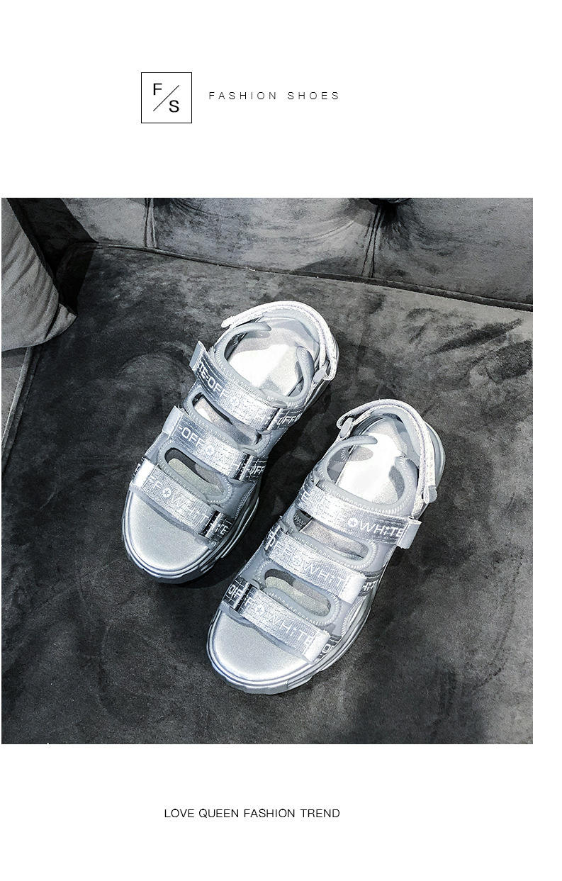 2020 Summer New Sandals Women's Korean-Style Platform Letter Fashion Casual Beach Shoes Women's Flat Heel Fairy Style Women's Shoes 2020 Summer New Sandals Women's Korean-Style Platform Letter Fashion Casual Beach Shoes Women's Flat Heel Fairy Style Women's Shoes