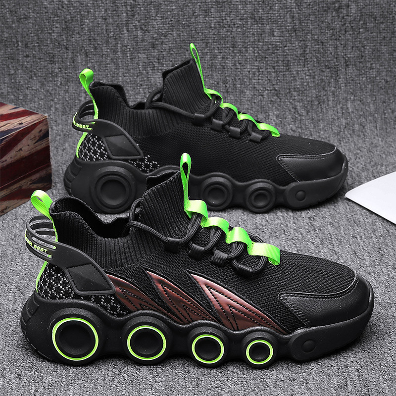 Hot Wheels Casual Shoes Winter New Men&#039;s Sports Shoes Fashion Korean Style Height-Increasing Fashion Shoes Flying Woven Men&#039;s Breathable Shoes