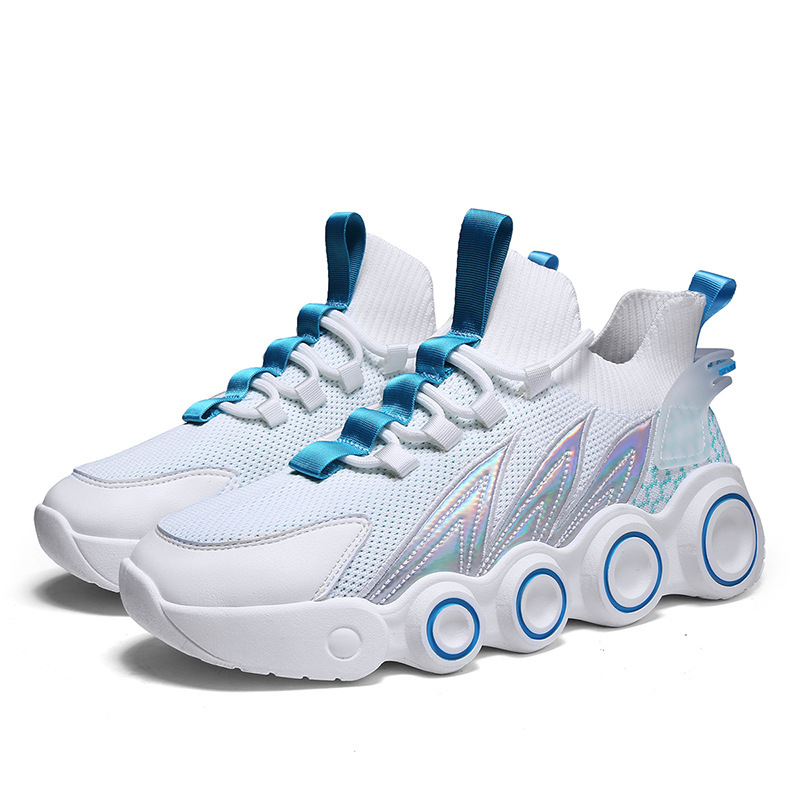 Hot Wheels Casual Shoes Winter New Men&#039;s Sports Shoes Fashion Korean Style Height-Increasing Fashion Shoes Flying Woven Men&#039;s Breathable Shoes