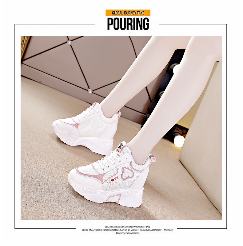 Dad Shoes Women's 2021 New Shoes Breathable Autumn and Winter Casual Women's Sports Shoes Platform Hidden Heel White Shoes