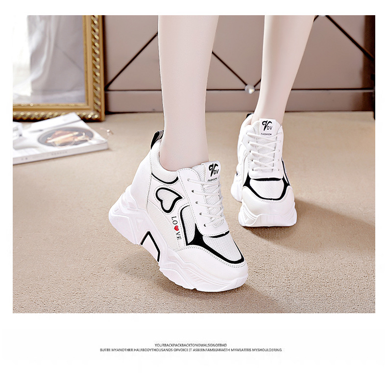 Dad Shoes Women's 2021 New Shoes Breathable Autumn and Winter Casual Women's Sports Shoes Platform Hidden Heel White Shoes