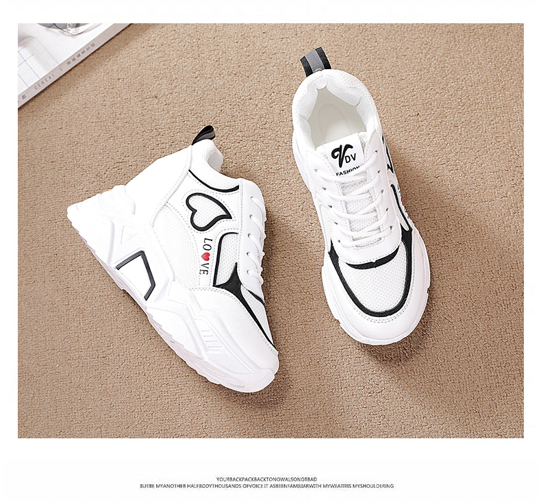 Dad Shoes Women's 2021 New Shoes Breathable Autumn and Winter Casual Women's Sports Shoes Platform Hidden Heel White Shoes