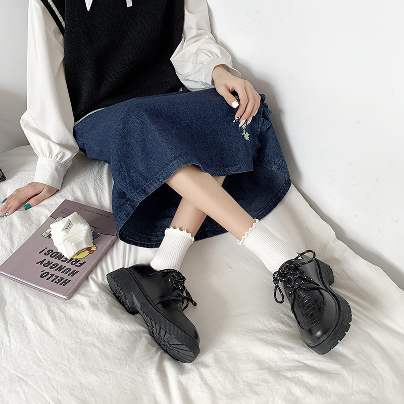 British Leather Shoes Women&#039;s 2020 Spring and Autumn New Korean Style Fashion Shoes Internet Hot Casual Sports Shoes Ins Fashion