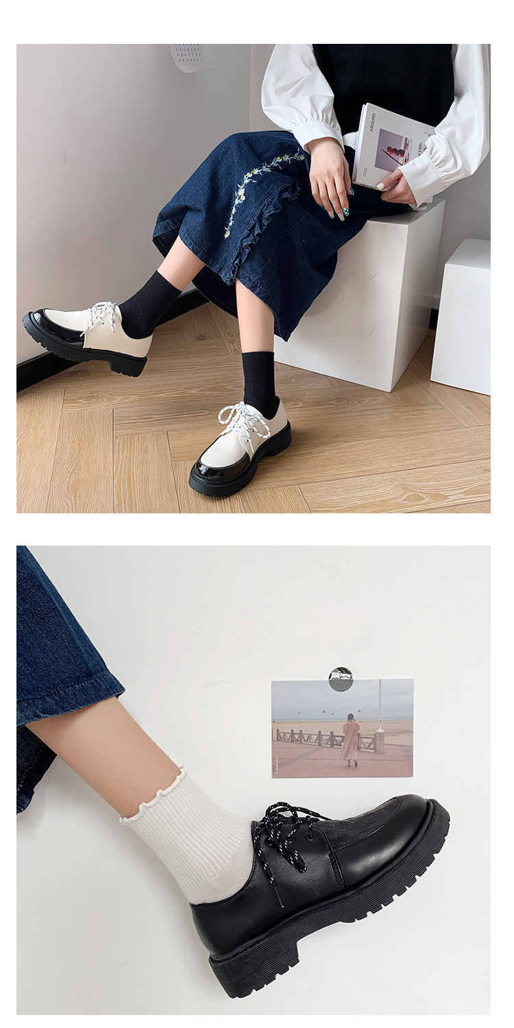 British Leather Shoes Women's 2020 Spring and Autumn New Korean Style Fashion Shoes Internet Hot Casual Sports Shoes Ins Fashion
