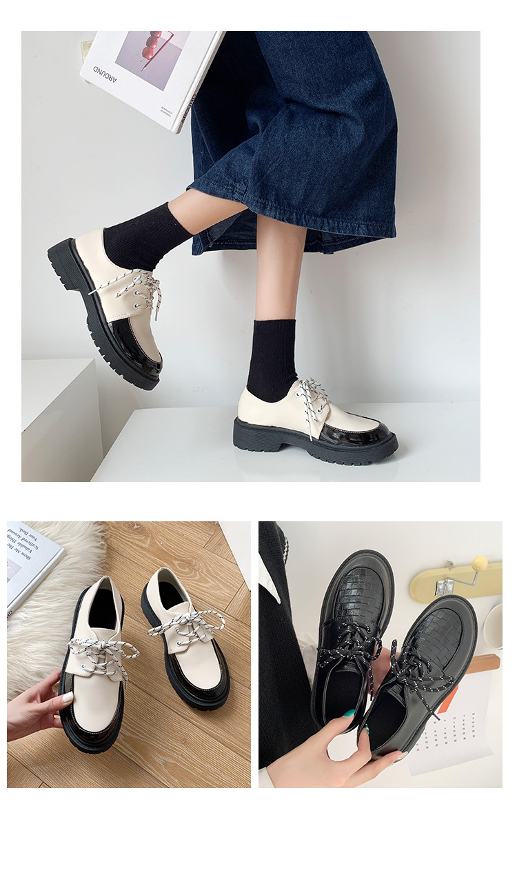 British Leather Shoes Women's 2020 Spring and Autumn New Korean Style Fashion Shoes Internet Hot Casual Sports Shoes Ins Fashion