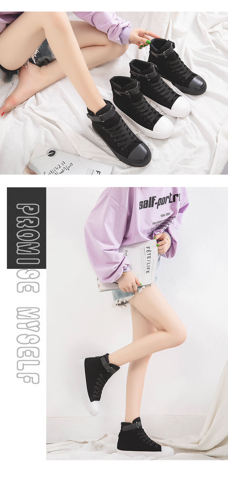 2019 feiyao high-top canvas shoes for women and cotton winter thermal shoes for Korean students anti-freeze leisure sports shoes for women 2019 feiyao high-top canvas shoes for women and cotton winter thermal shoes for Korean students anti-freeze leisure sports shoes for women