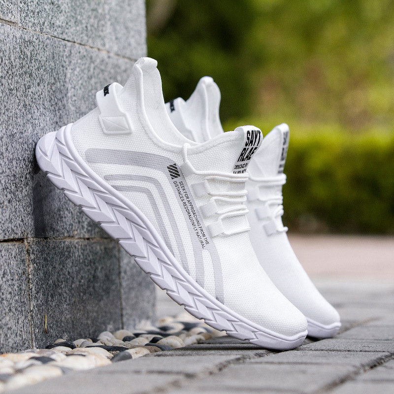 New 2020 Flying Woven Shoes Men's Shoes Breathable Coconut Low-Top Men's Casual Shoes Sports Shoes Running Shoes Internet Hot Shoes
