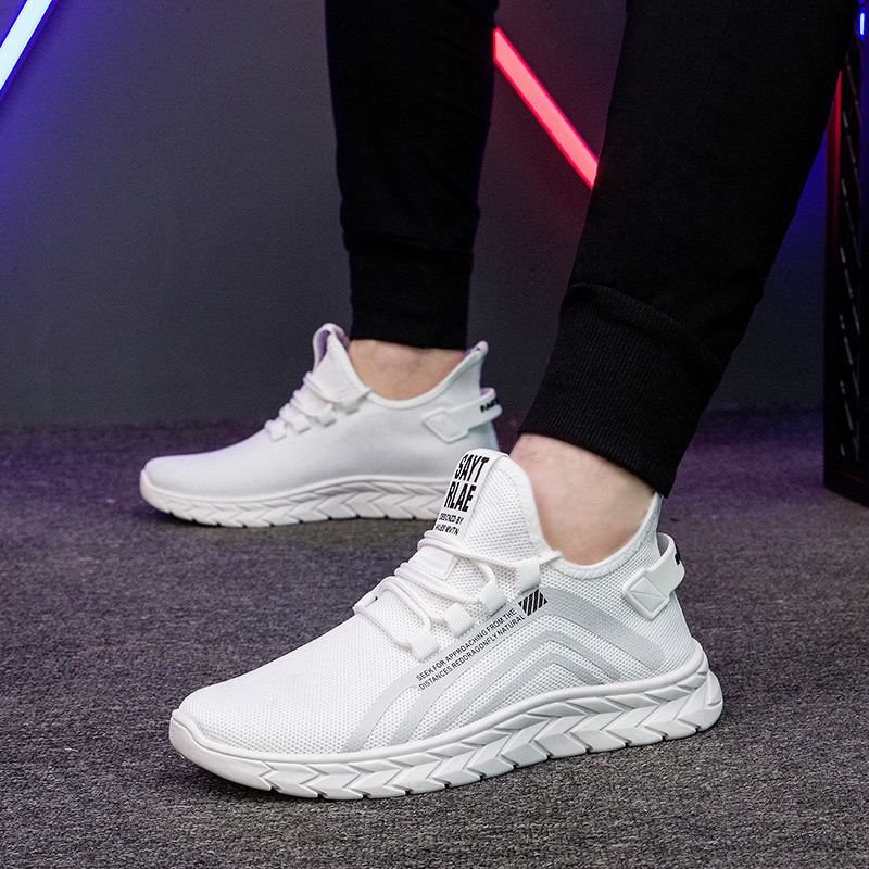New 2020 Flying Woven Shoes Men's Shoes Breathable Coconut Low-Top Men's Casual Shoes Sports Shoes Running Shoes Internet Hot Shoes