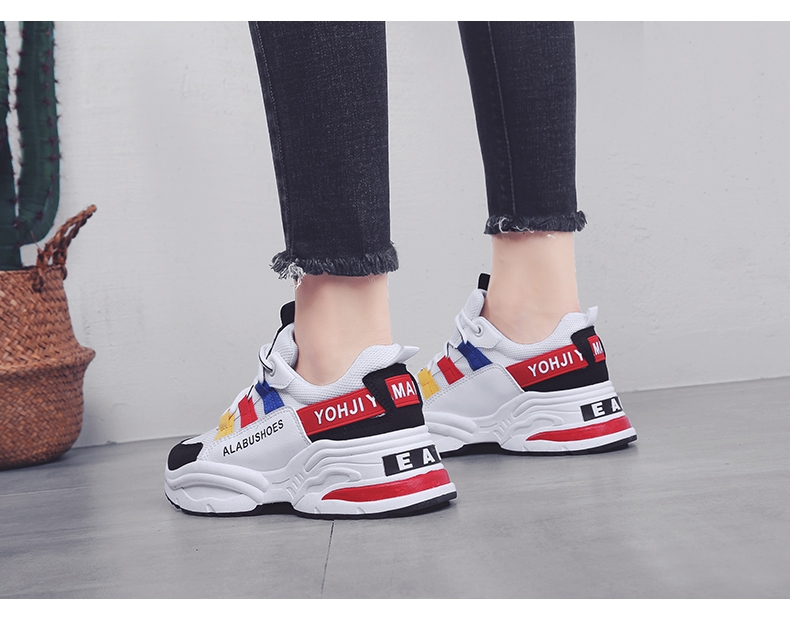 Spring ins super hot dad shoes breathable sports shoes women's shoes thick soles