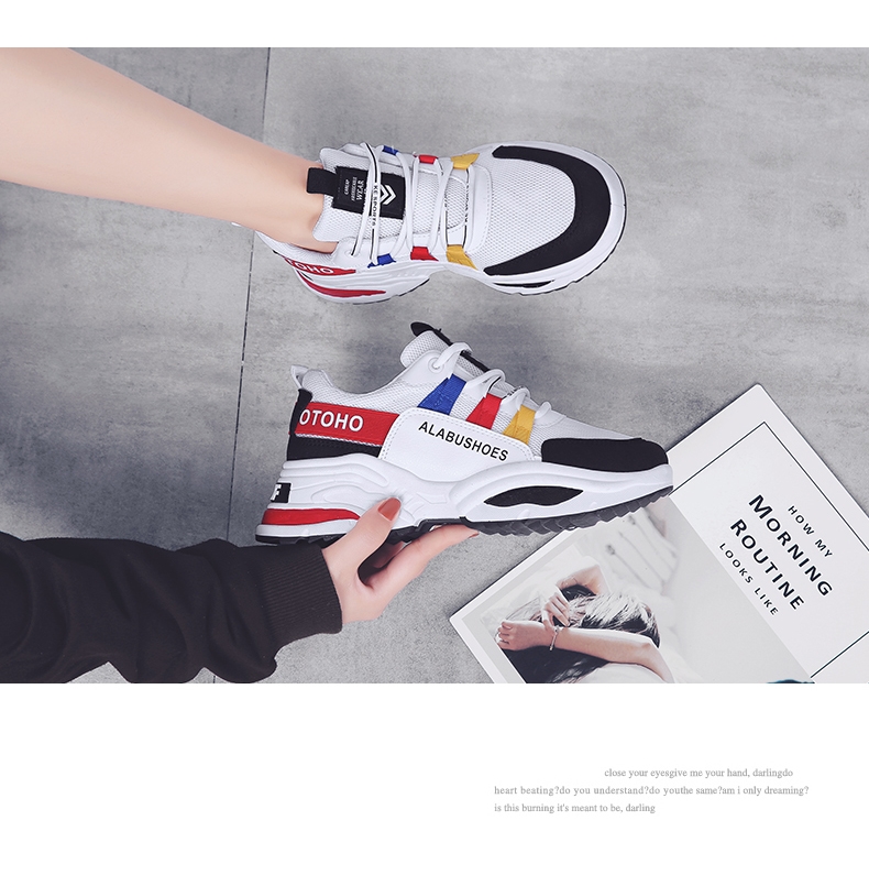 Spring ins super hot dad shoes breathable sports shoes women's shoes thick soles