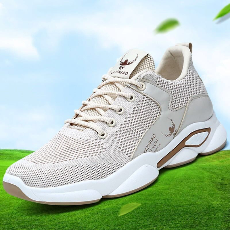 2020 New Men&#039;s Shoes Flying Woven Breathable Casual Running Shoes Men&#039;s Mesh Sports Shoes Comfortable Lace-up Trend