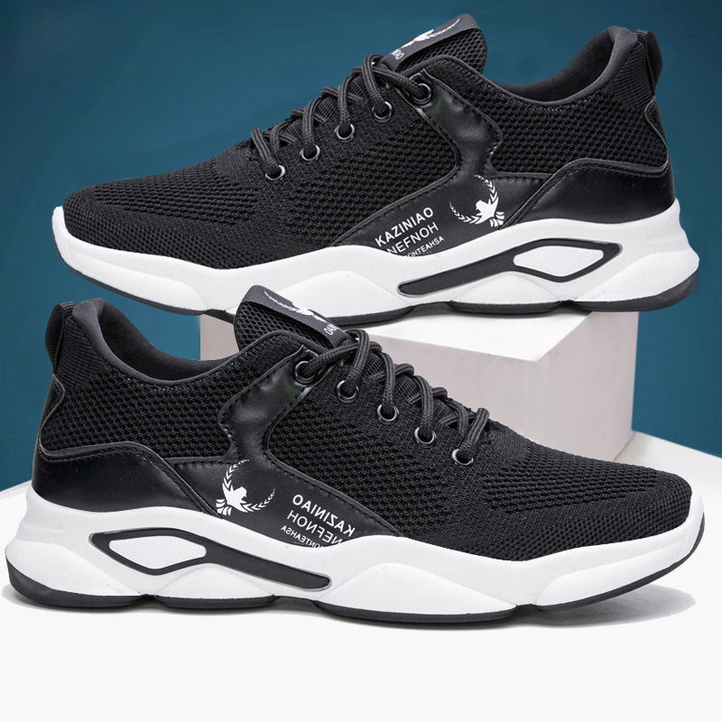 2020 New Men&#039;s Shoes Flying Woven Breathable Casual Running Shoes Men&#039;s Mesh Sports Shoes Comfortable Lace-up Trend