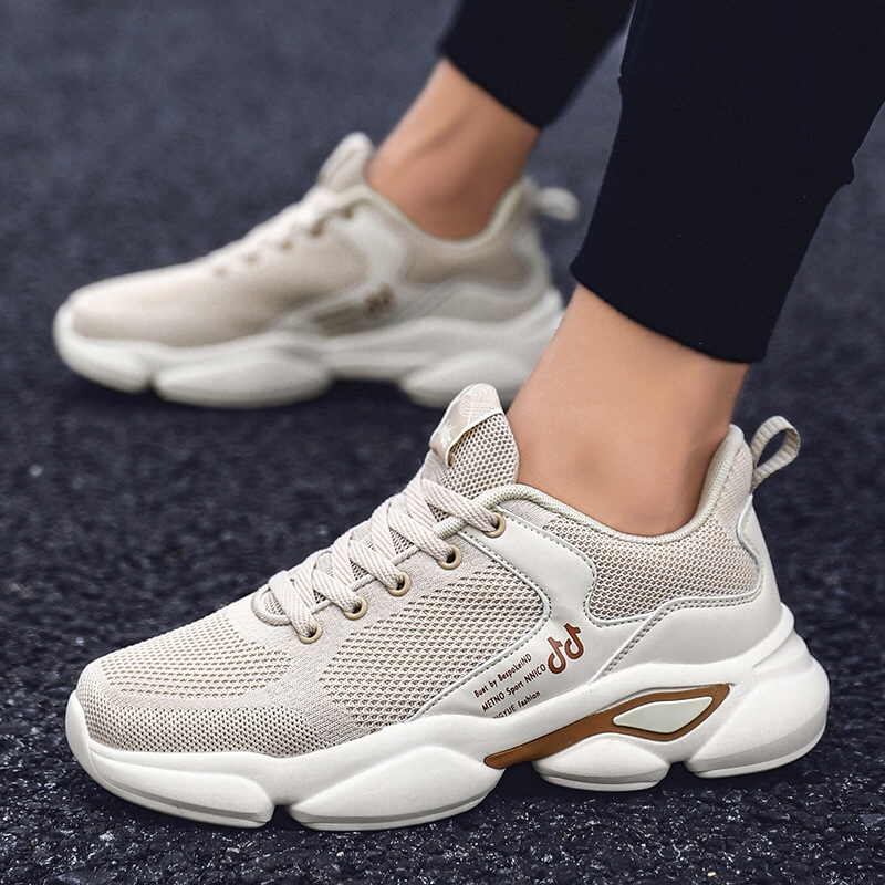 2020 New Men's Shoes Flying Woven Breathable Casual Running Shoes Men's Mesh Sports Shoes Comfortable Lace-up Trend