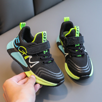 Autumn 2020 New Color Matching Trend Web Celebrity Running Shoes for Boys Korean Girls Pink Sports Shoes for Children