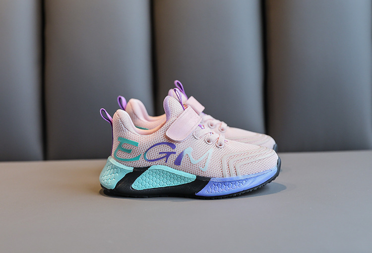 Autumn 2020 New Color Matching Trend Web Celebrity Running Shoes for Boys Korean Girls Pink Sports Shoes for Children