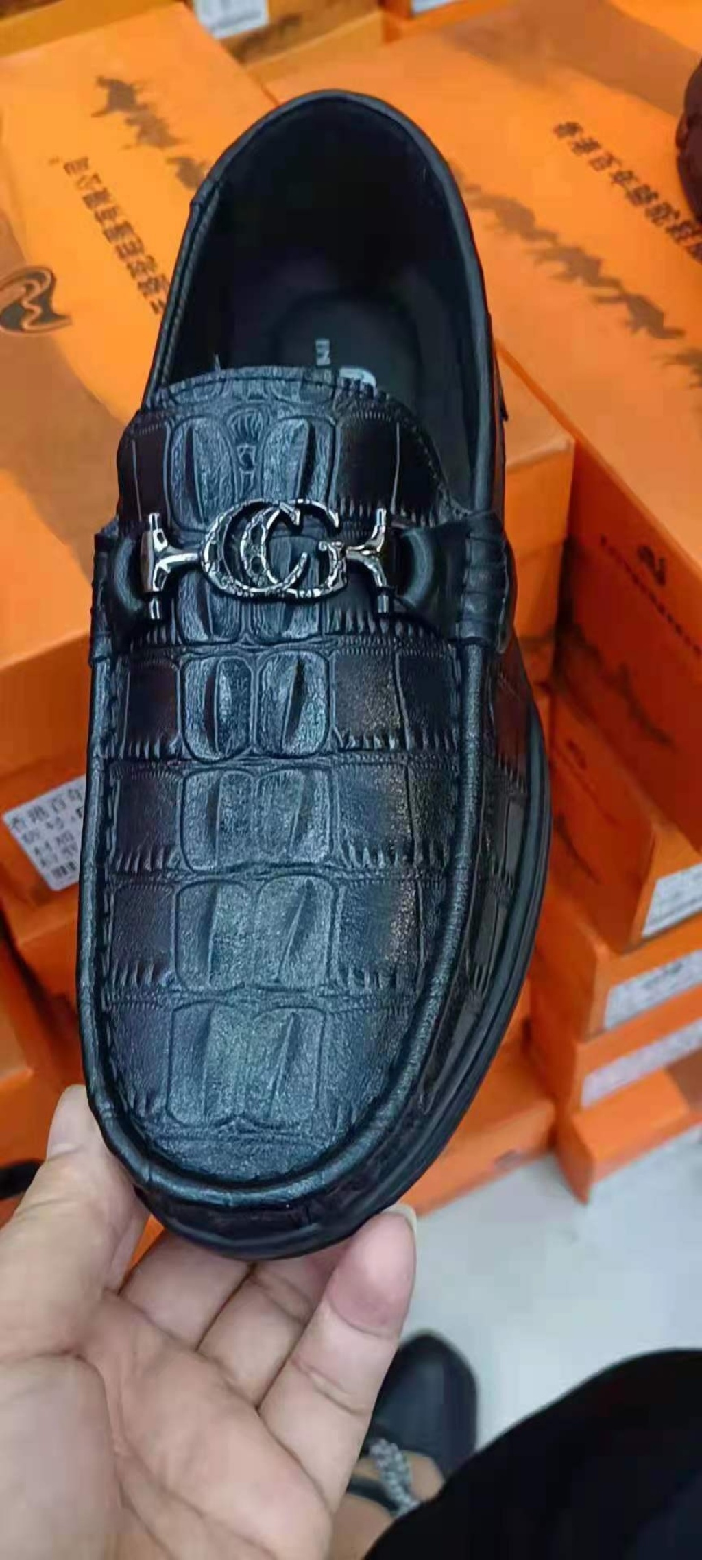 2021 Summer New First Layer Cowhide Crocodile Pattern Metal Decorative Men's Shoes Slip-on Wearable and Trendy European and American Comfortable Leather Shoes 2021 Summer New First Layer Cowhide Crocodile Pattern Metal Decorative Men's Shoes Slip-on Wearable and Trendy European and American Comfortable Leather Shoes