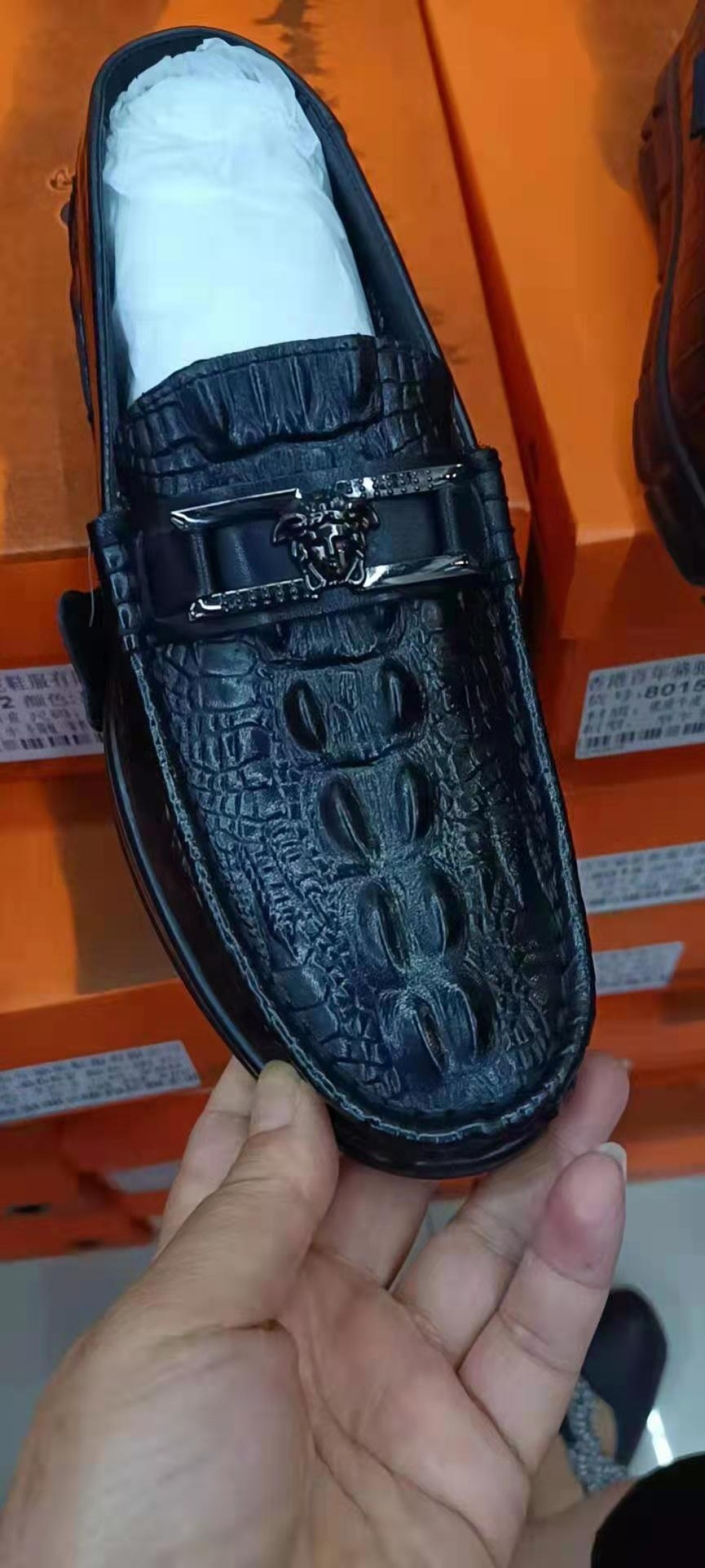 2021 Summer New First Layer Cowhide Crocodile Pattern Metal Decorative Men's Shoes Slip-on Wearable and Trendy European and American Comfortable Leather Shoes 2021 Summer New First Layer Cowhide Crocodile Pattern Metal Decorative Men's Shoes Slip-on Wearable and Trendy European and American Comfortable Leather Shoes
