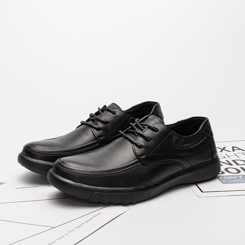 A Leather Shoes Men&#039;s Genuine Leather Autumn New First Layer Cowhide Leather Shoes Soft Leather Breathable Middle-Aged and Elderly Non-Slip Soft Bottom Daddy&#039;s Shoes