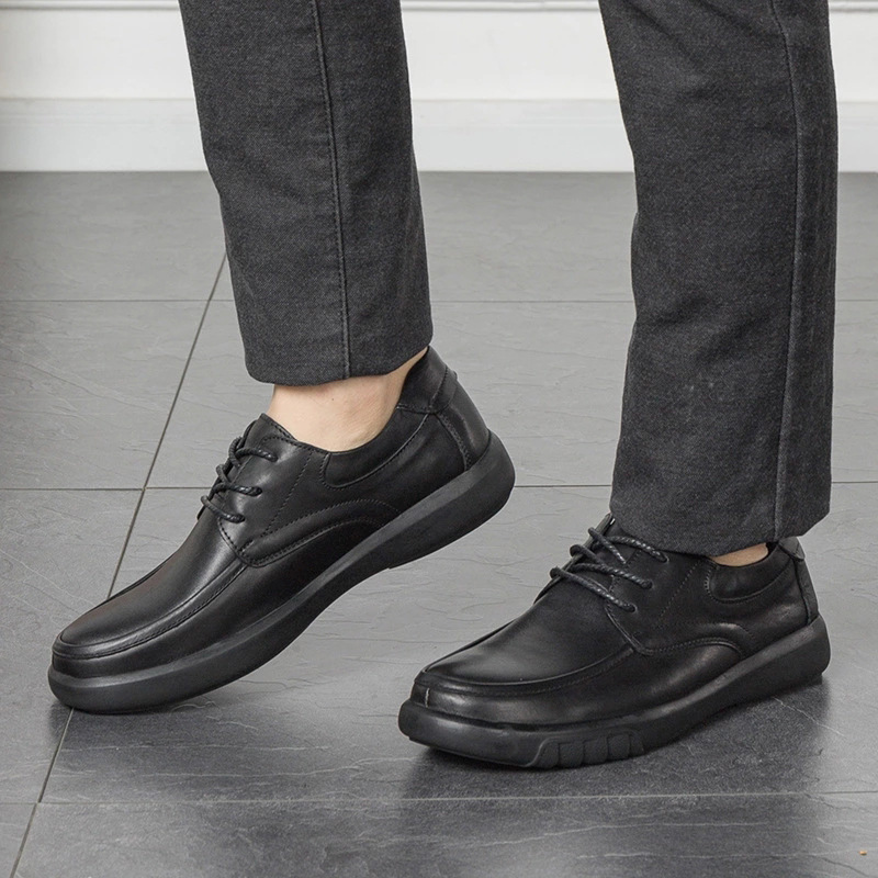 A Leather Shoes Men&#039;s Genuine Leather Autumn New First Layer Cowhide Leather Shoes Soft Leather Breathable Middle-Aged and Elderly Non-Slip Soft Bottom Daddy&#039;s Shoes