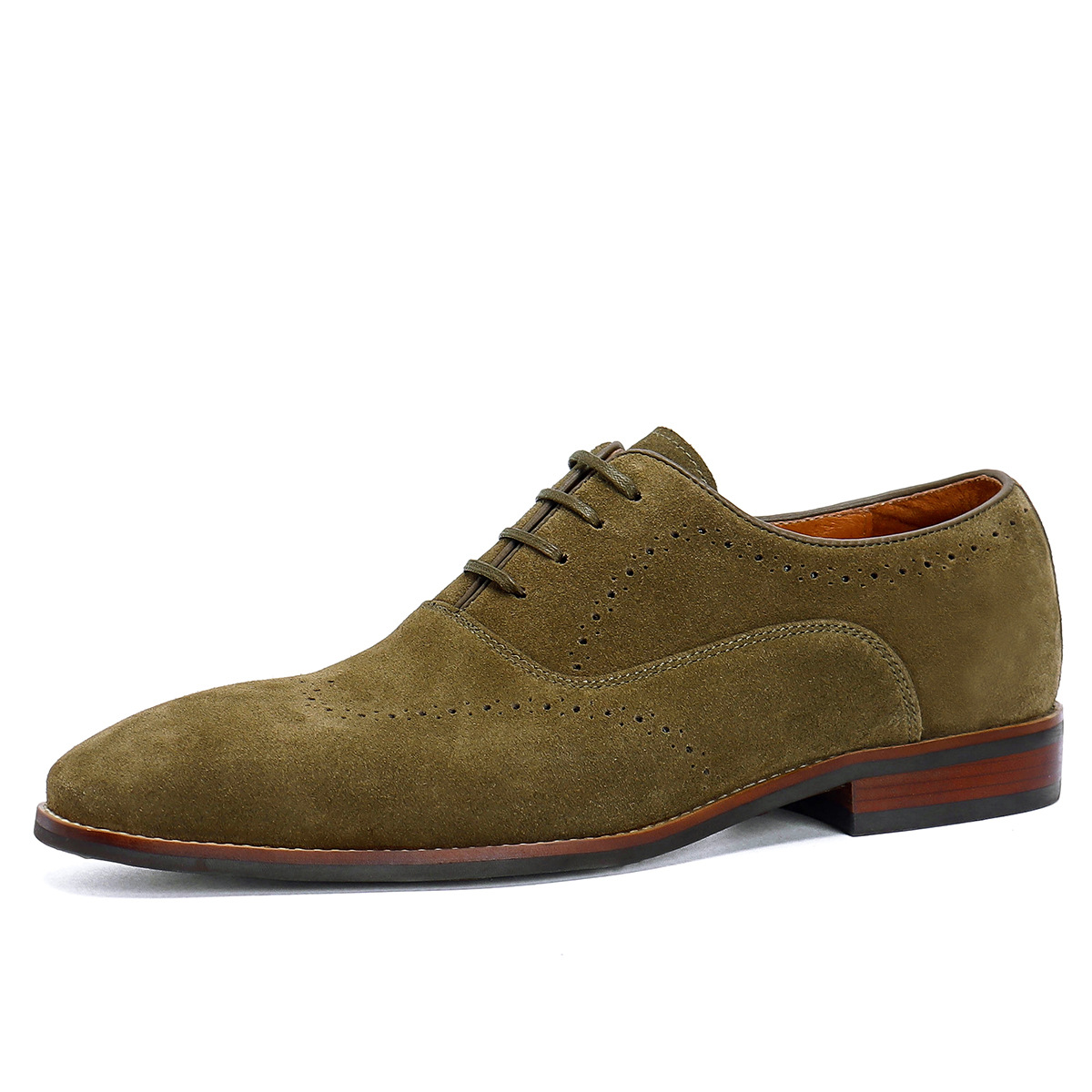 Cross-Border Men&#039;s Shoes British Genuine Leather Suede Business Formal Wear Oxford Shoes Lace-up Carving Brogue Foreign Trade Leather Shoes