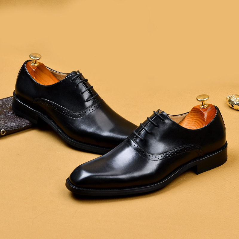 Men&#039;s Formal Wear Business Casual Leather Shoes Men&#039;s Genuine Leather England Style First Layer Cowhide Shoes Factory Resume Work Customization