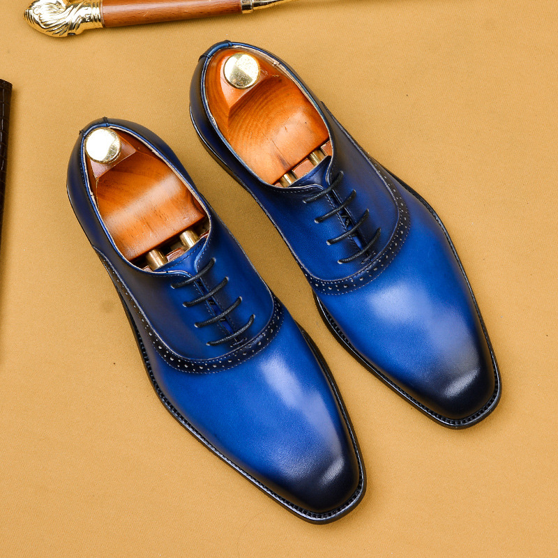 Men&#039;s Formal Wear Business Casual Leather Shoes Men&#039;s Genuine Leather England Style First Layer Cowhide Shoes Factory Resume Work Customization