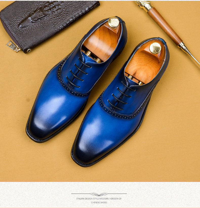 Men's Formal Wear Business Casual Leather Shoes Men's Genuine Leather England Style First Layer Cowhide Shoes Factory Resume Work Customization