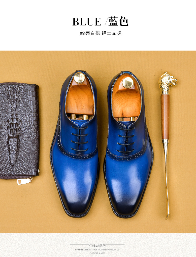 Men's Formal Wear Business Casual Leather Shoes Men's Genuine Leather England Style First Layer Cowhide Shoes Factory Resume Work Customization