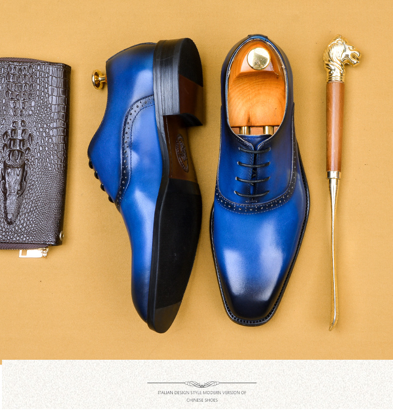 Men's Formal Wear Business Casual Leather Shoes Men's Genuine Leather England Style First Layer Cowhide Shoes Factory Resume Work Customization