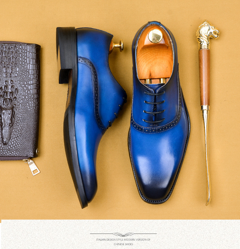 Men's Formal Wear Business Casual Leather Shoes Men's Genuine Leather England Style First Layer Cowhide Shoes Factory Resume Work Customization