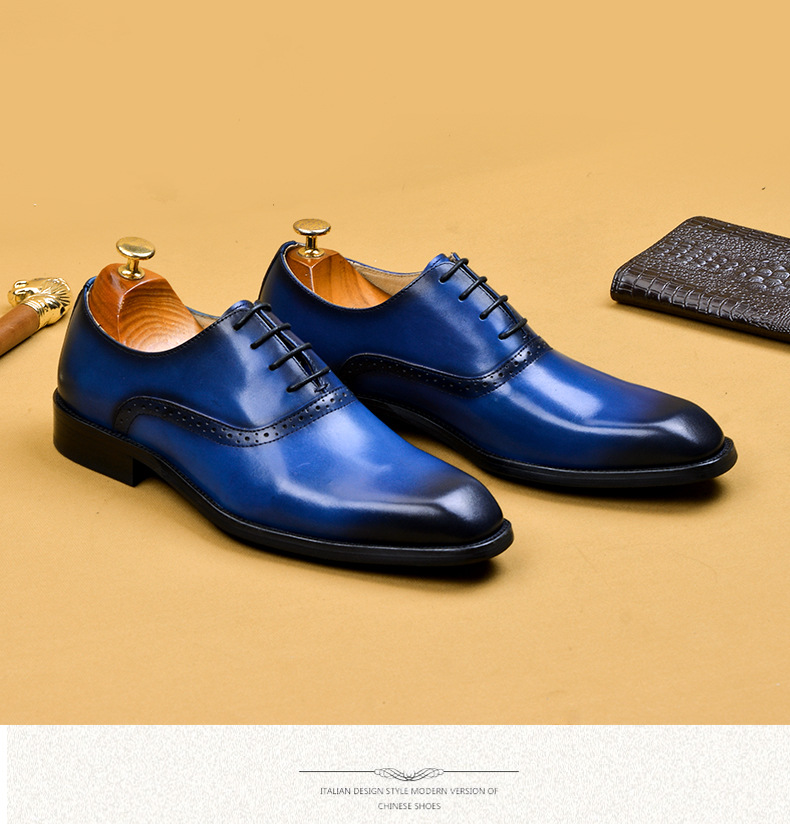 Men's Formal Wear Business Casual Leather Shoes Men's Genuine Leather England Style First Layer Cowhide Shoes Factory Resume Work Customization