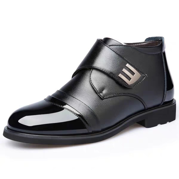 Cotton-Padded Shoes with Velvet Men&#039;s Shoes Dad Shoes Winter Dad Shoes Thickened Velvet High-Top Shoes round Toe Men&#039;s Cotton Leather Shoes