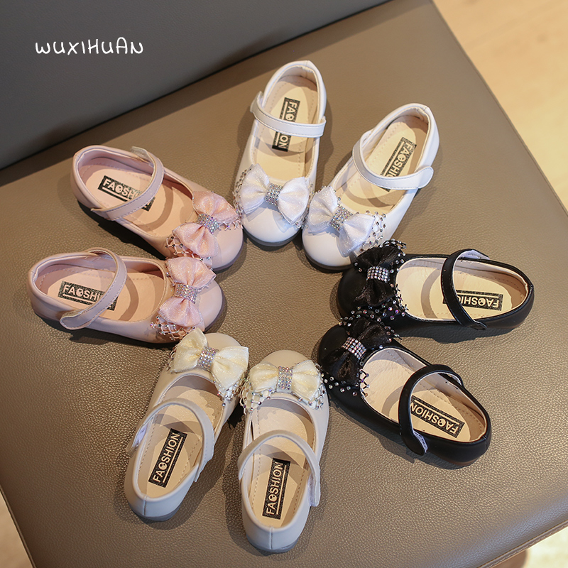 Spring and autumn new style little girl style soft sole leather shoes