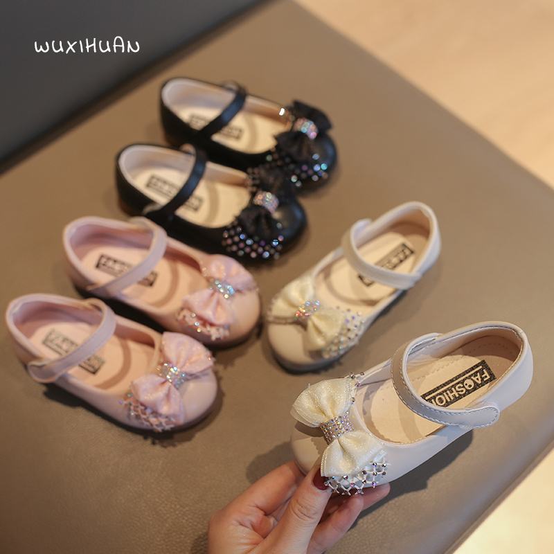 Spring and autumn new style little girl style soft sole leather shoes