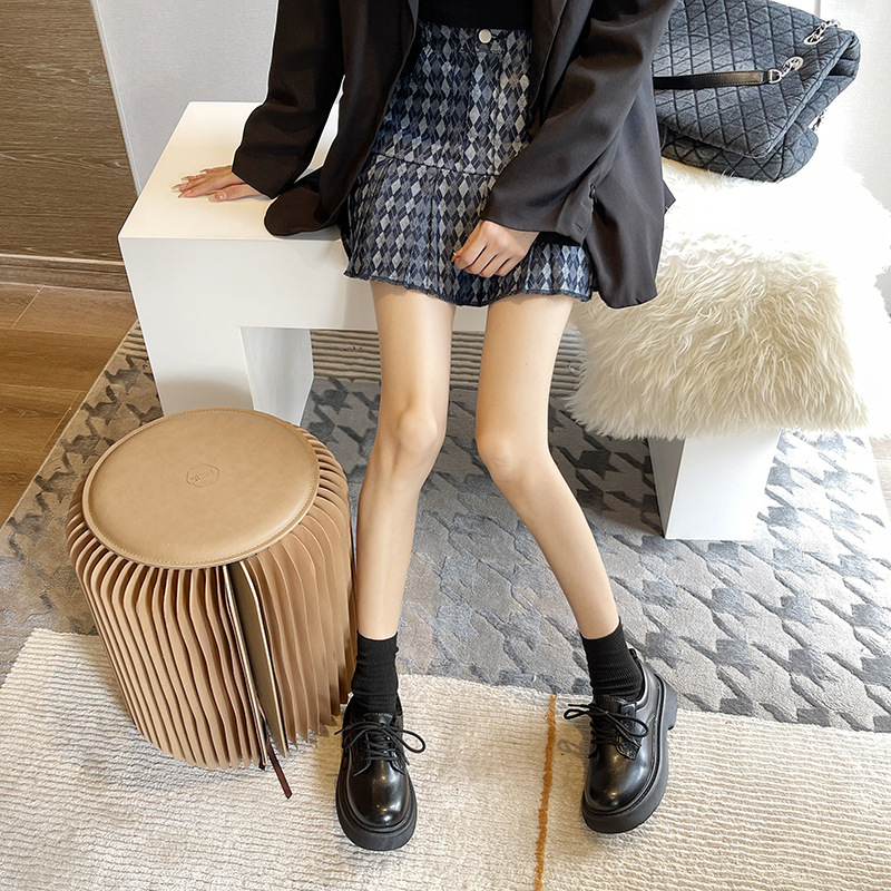 Preppy Style Leather Shoes Women&#039;s New British Style Platform Platform Japanese Lace-up Casual Shoes for Autumn and Winter 2021
