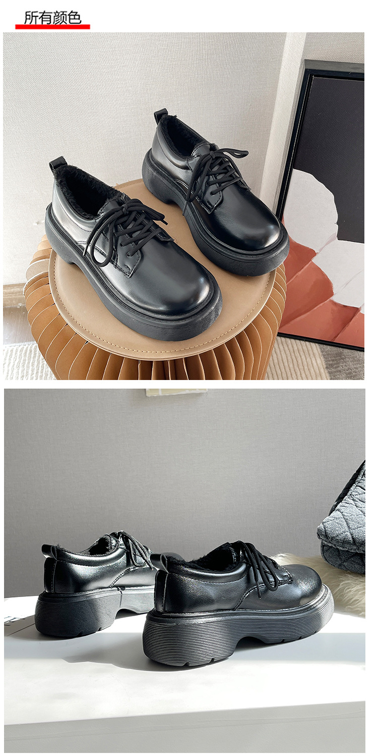 Preppy Style Leather Shoes Women's New British Style Platform Platform Japanese Lace-up Casual Shoes for Autumn and Winter 2021
