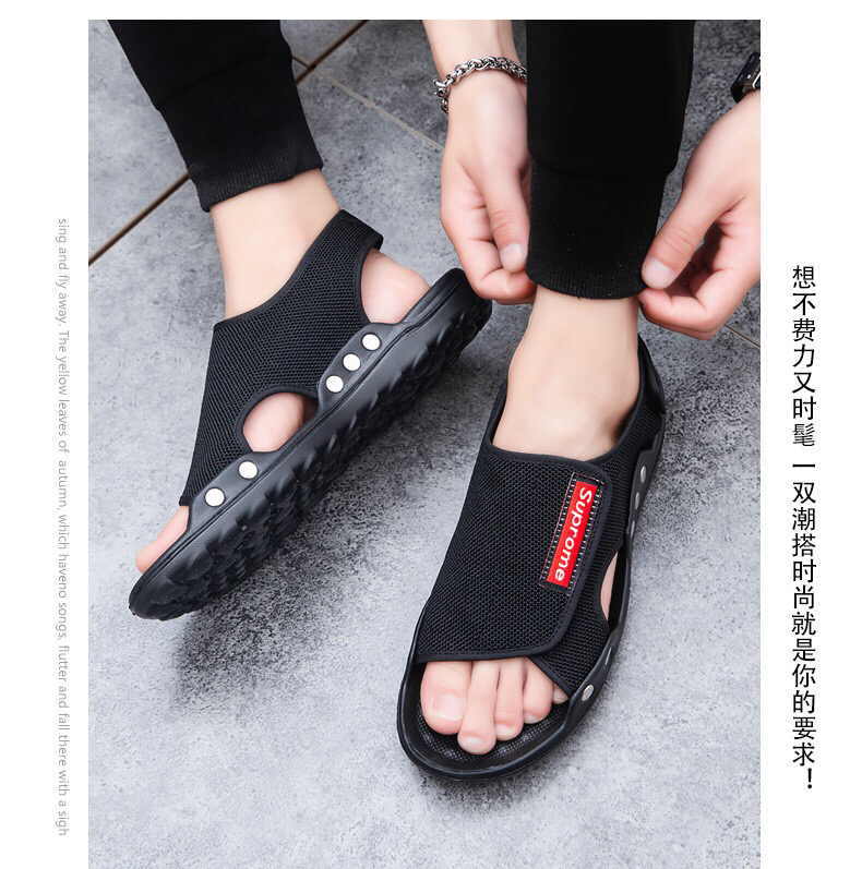 Slippers Men's Summer Korean Style Trendy Velcro Sandals Non-Slip Soft Bottom Sandals Flat Casual Stylish Beach Slippers Men's Summer Korean Style Trendy Velcro Sandals Non-Slip Soft Bottom Sandals Flat Casual Stylish Beach