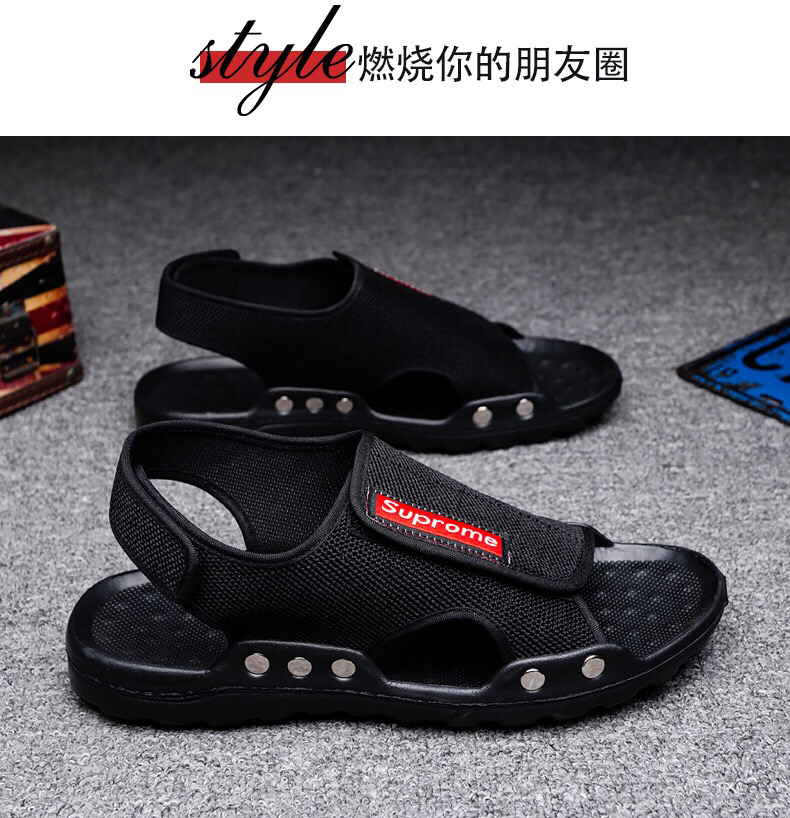 Slippers Men's Summer Korean Style Trendy Velcro Sandals Non-Slip Soft Bottom Sandals Flat Casual Stylish Beach Slippers Men's Summer Korean Style Trendy Velcro Sandals Non-Slip Soft Bottom Sandals Flat Casual Stylish Beach