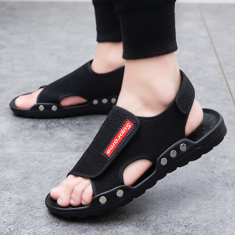 Slippers Men's Summer Korean Style Trendy Velcro Sandals Non-Slip Soft Bottom Sandals Flat Casual Stylish Beach Slippers Men's Summer Korean Style Trendy Velcro Sandals Non-Slip Soft Bottom Sandals Flat Casual Stylish Beach