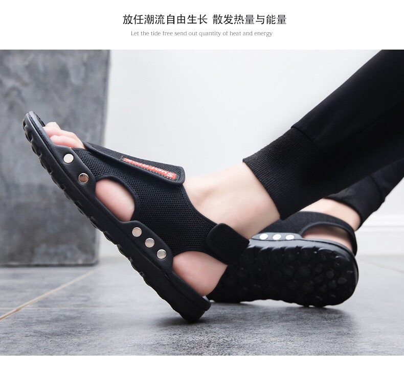 Slippers Men's Summer Korean Style Trendy Velcro Sandals Non-Slip Soft Bottom Sandals Flat Casual Stylish Beach Slippers Men's Summer Korean Style Trendy Velcro Sandals Non-Slip Soft Bottom Sandals Flat Casual Stylish Beach