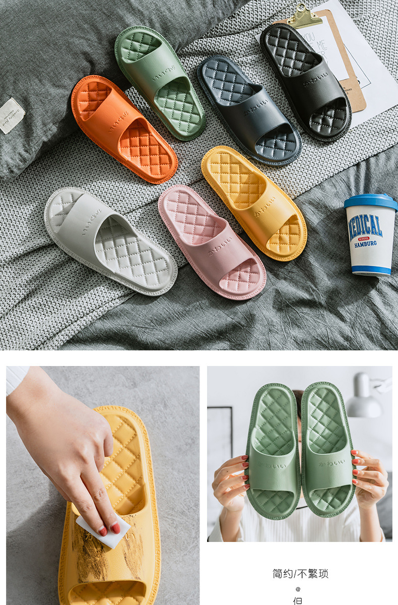 2021 New Spring/Summer Couples Sandals Women's Eva One-Word Comfortable Slippers Soft Bottom Men's and Women's Fashion Slippers