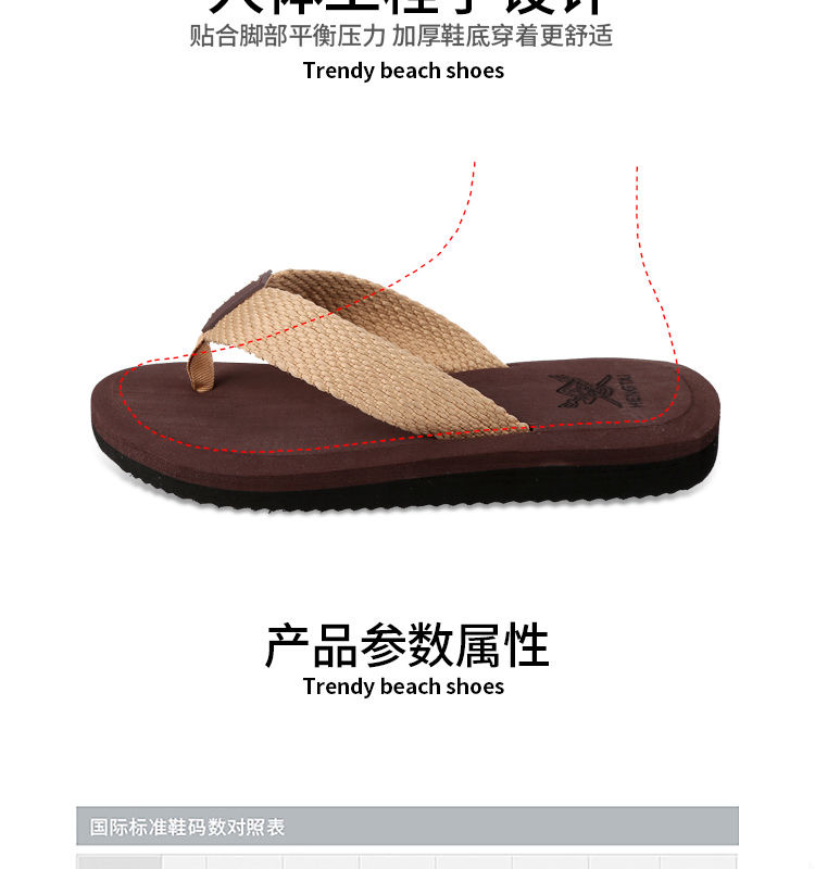 Foreign Trade New Eva Woven Fabric Men's Flip Flops with Beach Holiday Sandals and Slippers in Stock Support Customization